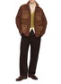 模特儿示范图 - 点击放大 - BAZISZT - Anakin Embroidered Contrast Corduroy Pocket Overshirt