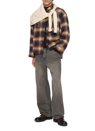 模特儿示范图 - 点击放大 - BAZISZT - Jorah Lace Up Chequered Jacket