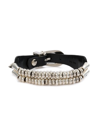 细节 - 点击放大 - TOGA VIRILIS ACCESSORIES - Beaded Buckle Leather Bangle