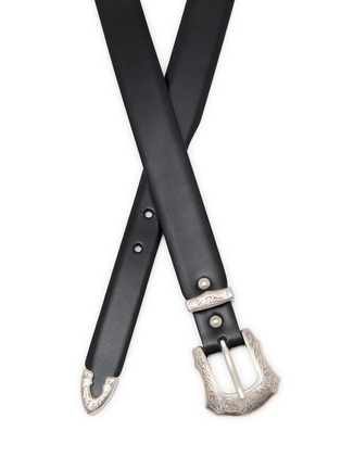细节 - 点击放大 - TOGA VIRILIS ACCESSORIES - Engraved Buckle Leather Belt