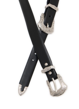 细节 - 点击放大 - TOGA VIRILIS ACCESSORIES - Double Buckle Leather Belt