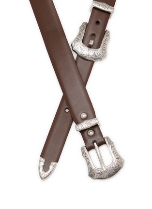 细节 - 点击放大 - TOGA VIRILIS ACCESSORIES - Double Buckle Leather Belt