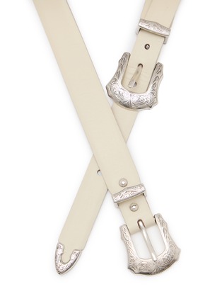 细节 - 点击放大 - TOGA VIRILIS ACCESSORIES - Double Buckle Leather Belt