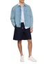 模特儿示范图 - 点击放大 - MAISON LABICHE - Striped Patchwork Shirt