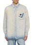首图 - 点击放大 - MM6 MAISON MARGIELA - Long Sleeve Light Wash Torn Pocket Denim Shirt