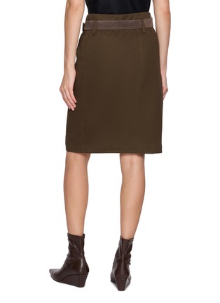 背面 - 点击放大 - MO&CO. - Belted Front Slit Cotton Midi Skirt