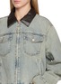  - MO&CO. - Contrast Collar Cotton Denim Jacket