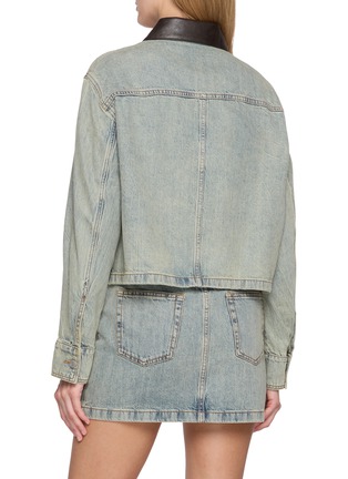 背面 - 点击放大 - MO&CO. - Contrast Collar Cotton Denim Jacket