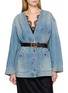 首图 - 点击放大 - MO&CO. - V-Neck Cotton Denim Jacket
