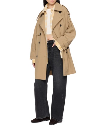 模特儿示范图 - 点击放大 - NOIR - Double Breasted Belted Trench Coat