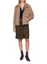 模特儿示范图 - 点击放大 - NOIR - Zip Up Suede Jacket