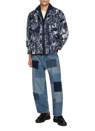 模特儿示范图 - 点击放大 - FDMTL - Patchwork Wide Leg Denim Jeans