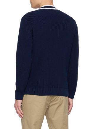 背面 - 点击放大 - LACOSTE - Contrast Intarsia V-Neck Cardigan