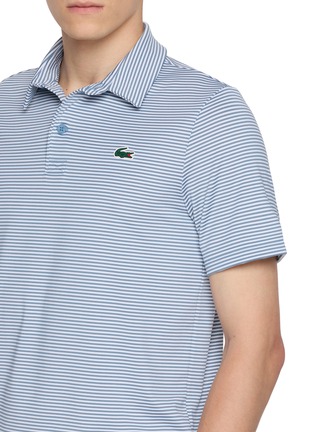  - LACOSTE - Logo Patch Striped Polo Shirt