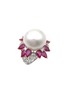 首图 - 点击放大 - LC COLLECTION JEWELLERY - 18K White Gold Diamond Pearl Ruby Ring — US 6 1/2