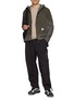 模特儿示范图 - 点击放大 - AND WANDER - Air Fleece Panelled Zip Up Hoodie