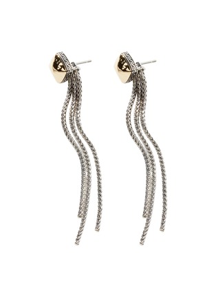 细节 - 点击放大 - JOHN HARDY - Classic Chain Hammered 18K Gold Sterling Silver Cluster Tassel Earrings