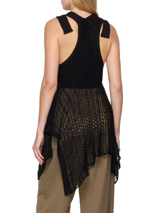 背面 - 点击放大 - Y'S - Square Pattern Open Knit Cotton Tank Top