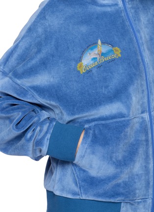  - HALFWAY NATIVE - Ocean Breeze Graphic Appliqué Velour Zip Up Jacket