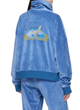 背面 - 点击放大 - HALFWAY NATIVE - Ocean Breeze Graphic Appliqué Velour Zip Up Jacket