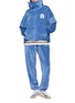 模特儿示范图 - 点击放大 - HALFWAY NATIVE - Ocean Breeze Graphic Appliqué Velour Zip Up Jacket