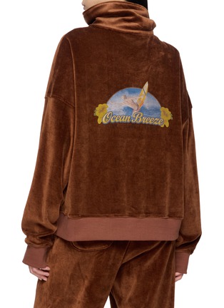 背面 - 点击放大 - HALFWAY NATIVE - Ocean Breeze Graphic Appliqué Velour Zip Up Jacket