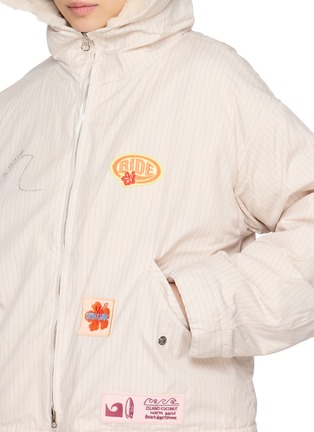  - HALFWAY NATIVE - Sandy Coast Striped Appliqué Faux Fur Padded Jacket