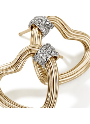 细节 - 点击放大 - JOHN HARDY - Bamboo Heart 14K Gold Diamond Stud Earrings