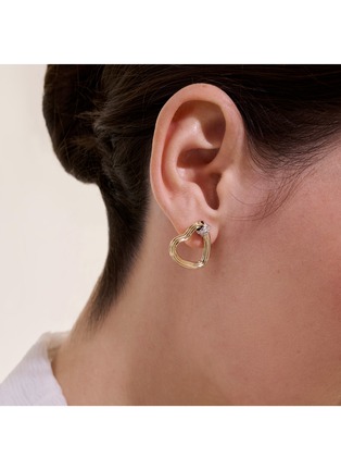 细节 - 点击放大 - JOHN HARDY - Bamboo Heart 14K Gold Diamond Stud Earrings