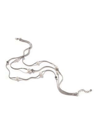 细节 - 点击放大 - JOHN HARDY - Classic Chain Sterling Silver Freshwater Pearl Multi Row Necklace — Size 16-18