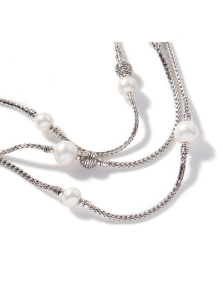 细节 - 点击放大 - JOHN HARDY - Classic Chain Sterling Silver Freshwater Pearl Multi Row Necklace — Size 16-18