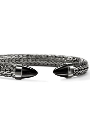 细节 - 点击放大 - JOHN HARDY - Spear 50 Dark Sterling Silver Black Onyx Flex Cuff — Size L