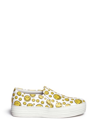 首图 - 点击放大 - JOSHUA SANDERS - 'Happy Smile' print leather skate slip-ons