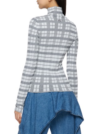 背面 - 点击放大 - LOEWE - Long Sleeve Chequered Ribbed Turtleneck Top