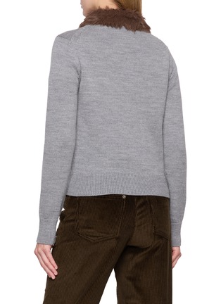 背面 - 点击放大 - LOEWE - Faux Fur Collar Knit Cardigan