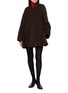 模特儿示范图 - 点击放大 - LOEWE - Stand Collar Pleated Hem Short Coat