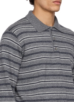  - DUNST - Striped Knit Polo Sweater