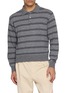 首图 - 点击放大 - DUNST - Striped Knit Polo Sweater
