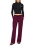 模特儿示范图 - 点击放大 - BEYOND YOGA - Breathe Easy Ribbed Wide Leg Pants