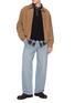 模特儿示范图 - 点击放大 - SOLID HOMME - Contrast Denim Collar Polo Sweatshirt