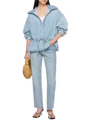 模特儿示范图 - 点击放大 - DALA - Hooded Cotton Denim Popover