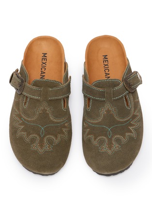 细节 - 点击放大 - MEXICANA SHOES - BAHIA 刺绣绒面皮穆勒拖鞋