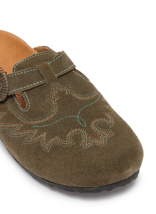 细节 - 点击放大 - MEXICANA SHOES - BAHIA 刺绣绒面皮穆勒拖鞋