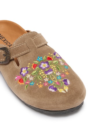 细节 - 点击放大 - MEXICANA SHOES - ALCATRAZ 花卉刺绣绒面皮穆勒鞋