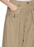  - FAFAMOON - Contrast Stitch Pleated Wide Leg Pants