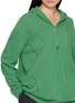  - FAFAMOON - Diamond Stitch V-Neck Hooded Knit Top