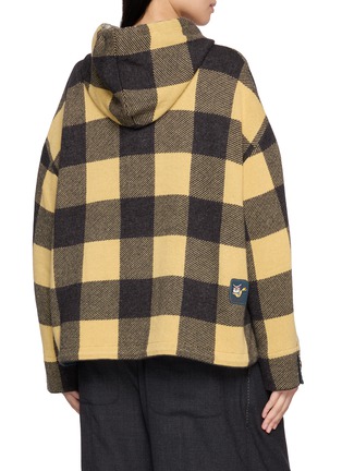 背面 - 点击放大 - FAFAMOON - Chequered Hooded Button Front Jacket