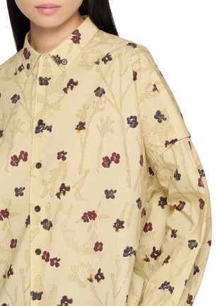  - FAFAMOON - Long Sleeve Floral Print Shirt