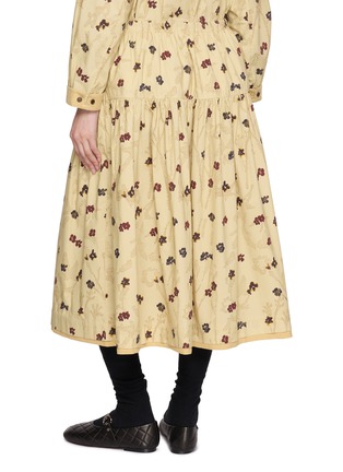 背面 - 点击放大 - FAFAMOON - Floral Print Drawstring Midi Skirt