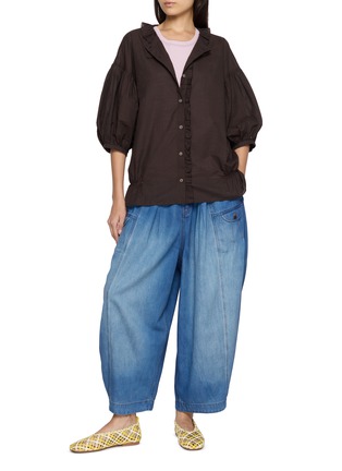 模特儿示范图 - 点击放大 - FAFAMOON - Washed Denim Balloon Pants